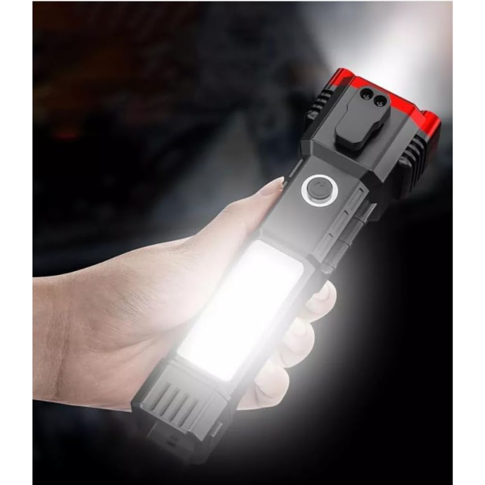 6 in 1 Hammer Torch | Rechargeable LED Flashlight | Long Range Emergency Tool