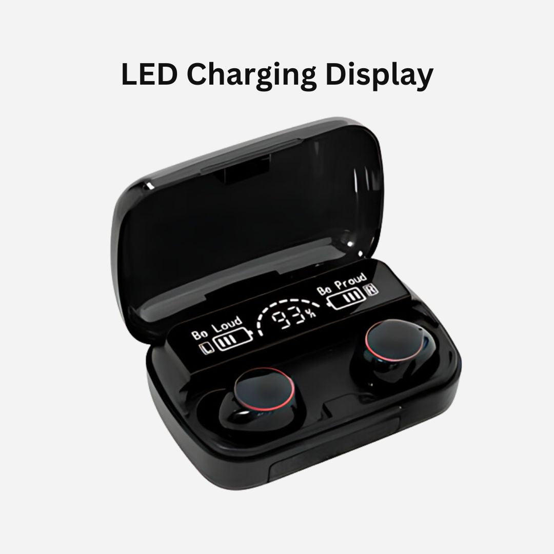 Wireless Earpods with Charging Inbuilt Charging Powerbank with Free golden watch