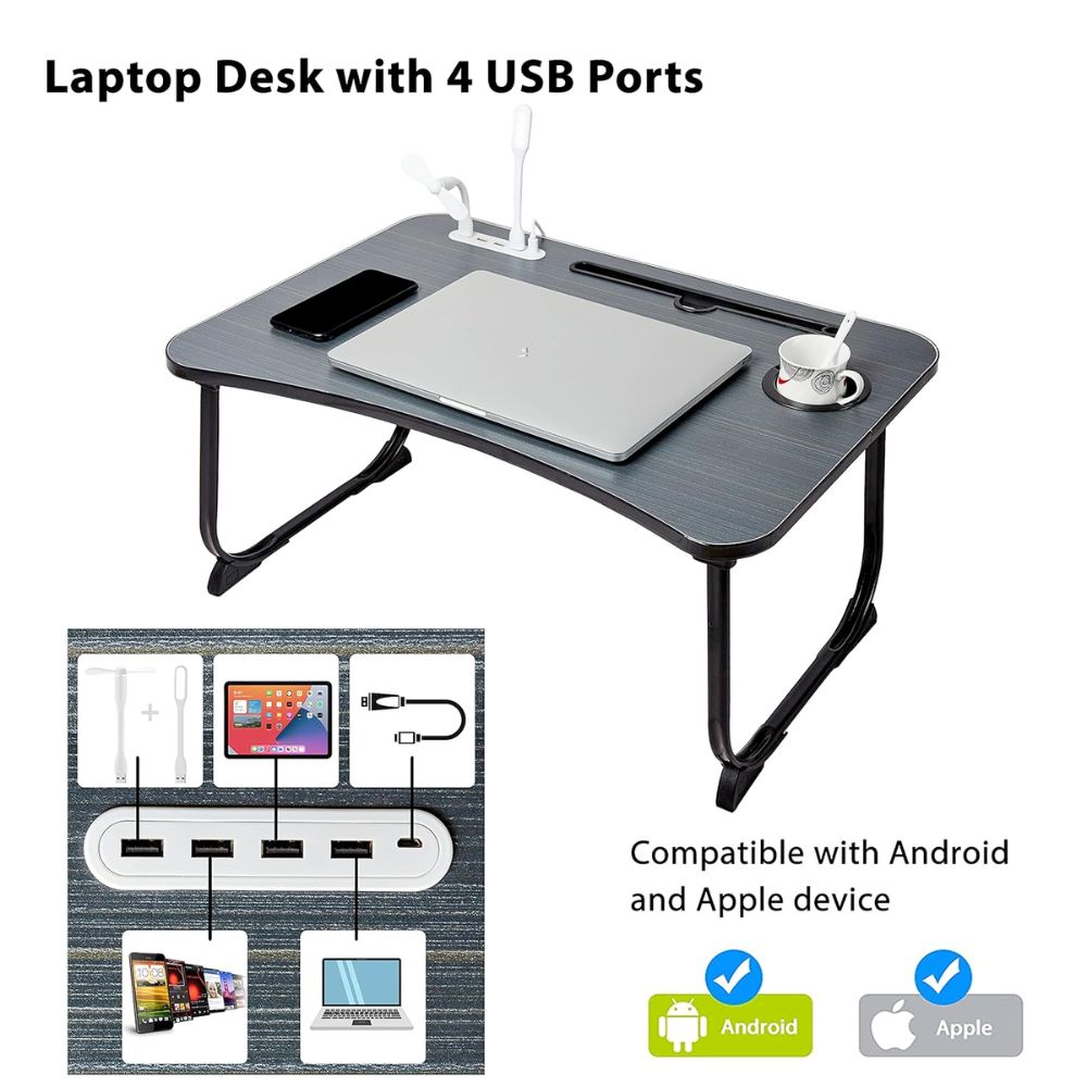 Smart Study Table For Bed With USB Port