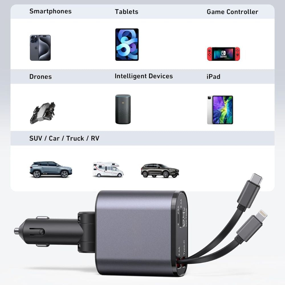 4 In 1 Portable Car Charger