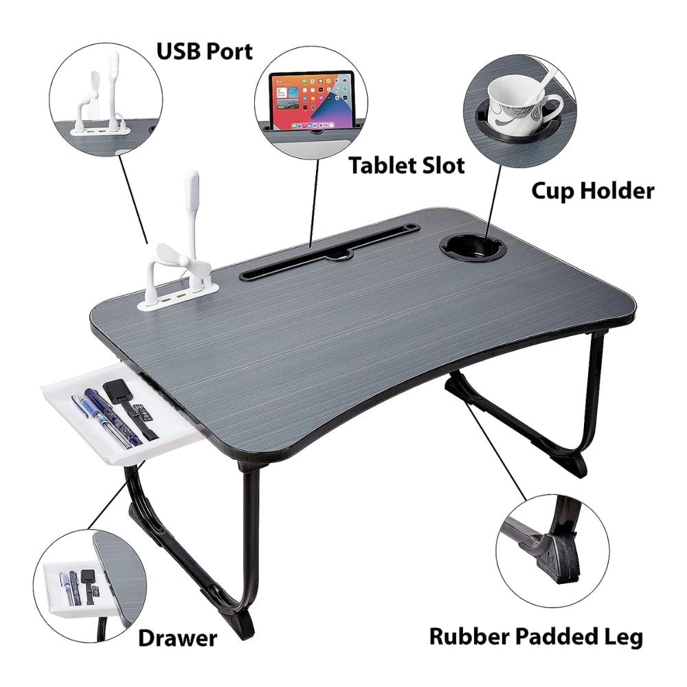 Smart Study Table For Bed With USB Port