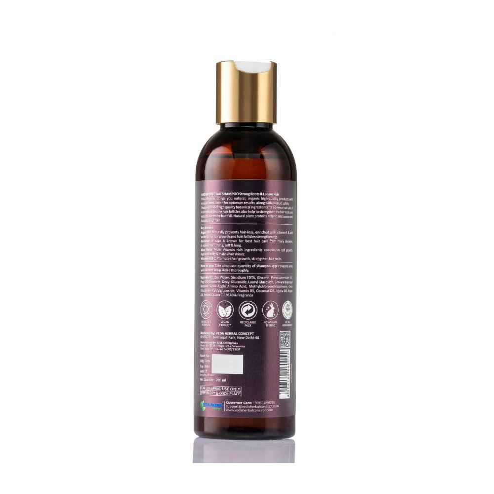 Argan Cocount Shampoo with Conditioner for Strong Roots & Hair Growth, No SLS & Paraben 200 ml