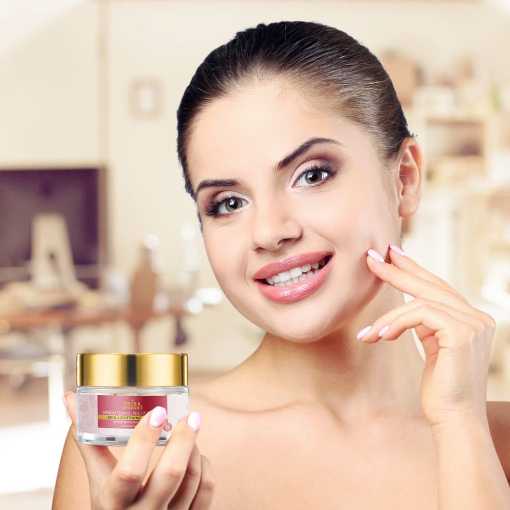 Prisa Organics Brightening Night Cream for Skin Lightening & Glow, Boots Skin during Night, Gel Cream Formula | 50ml