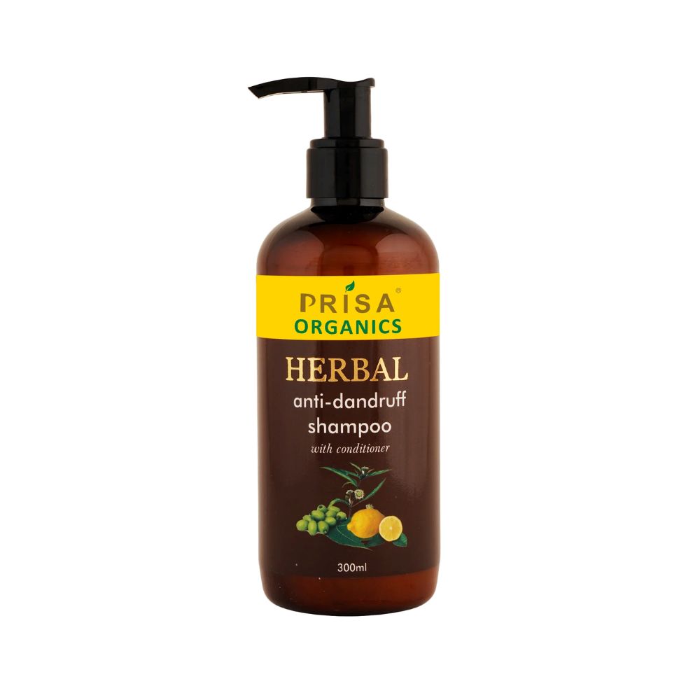 Prisa Organics Herbal Anti Dandruff Shampoo With Conditioner, 300 ml