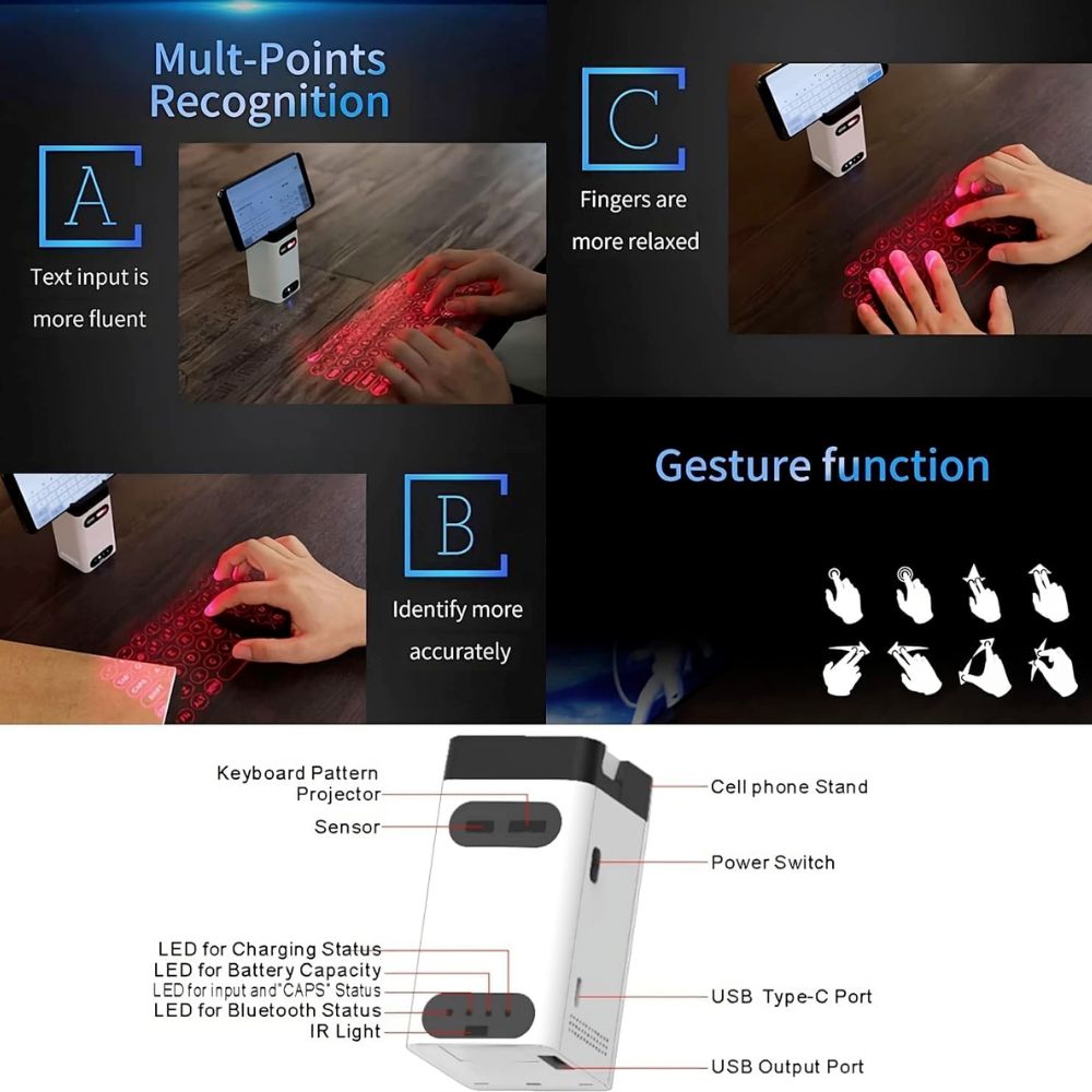 Laser Projection Bluetooth Virtual Keyboard