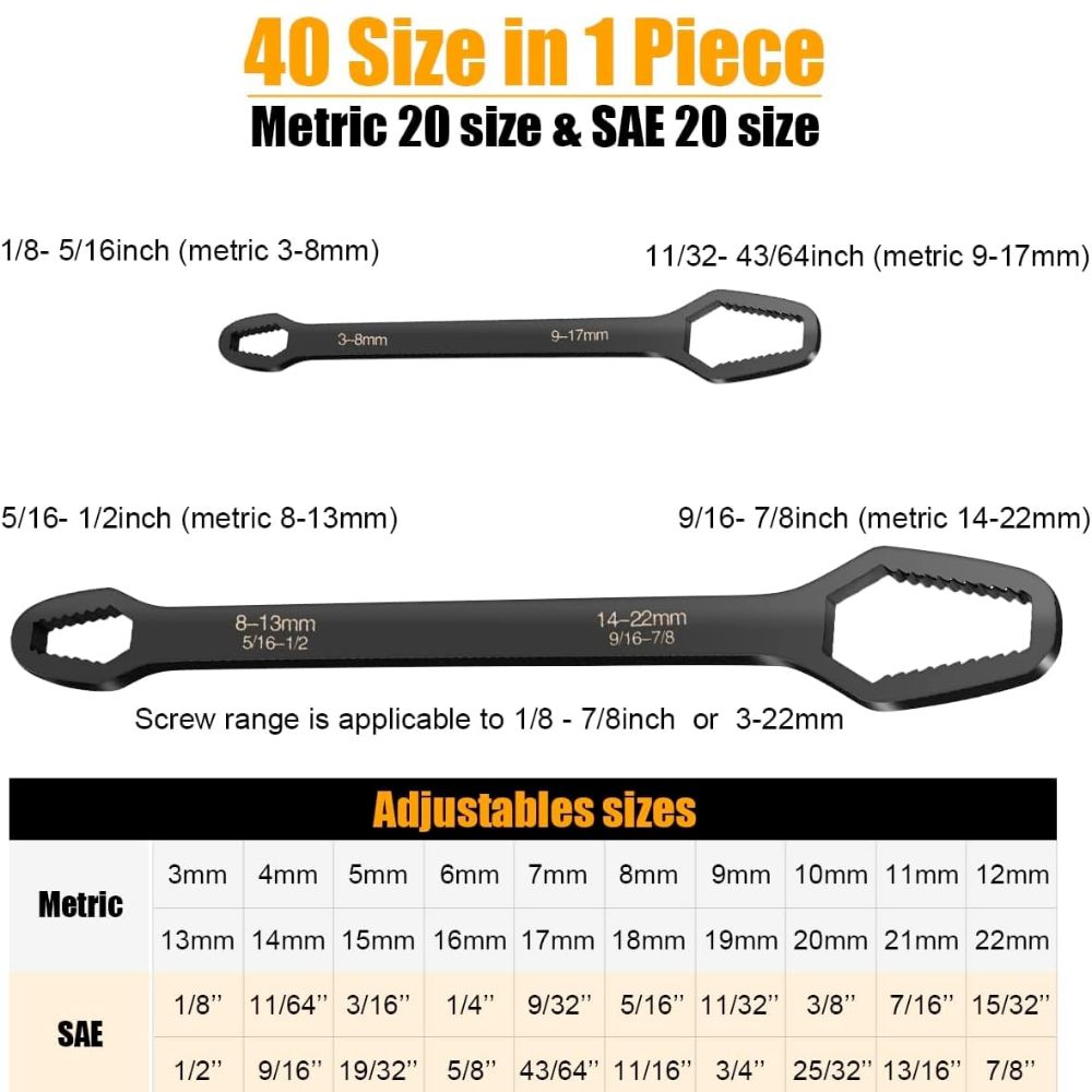 Multifunctional Universal Wrench set