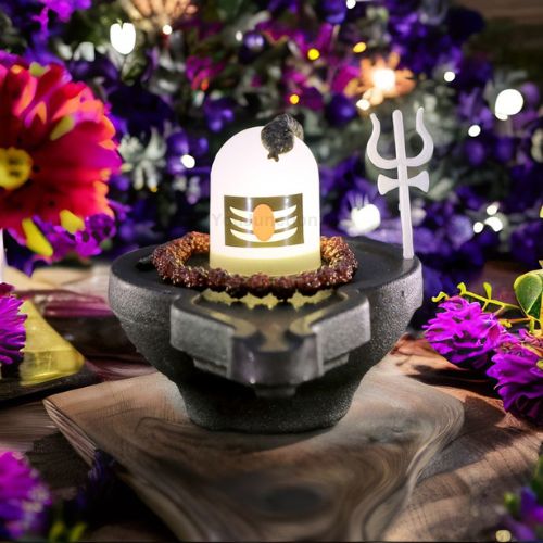 Rechargeable Glowing Shivling with Mantra Chanting Feature