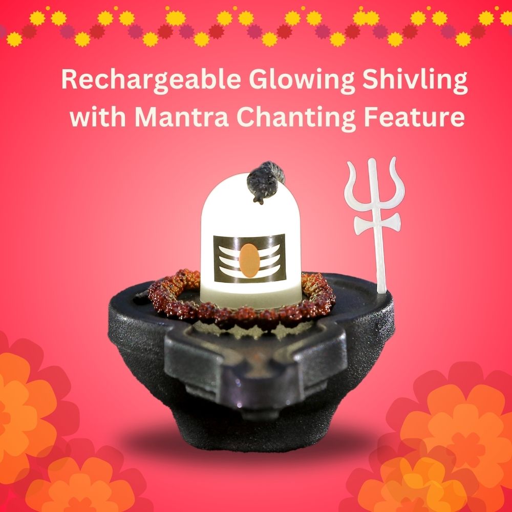 Rechargeable Glowing Shivling with Mantra Chanting Feature