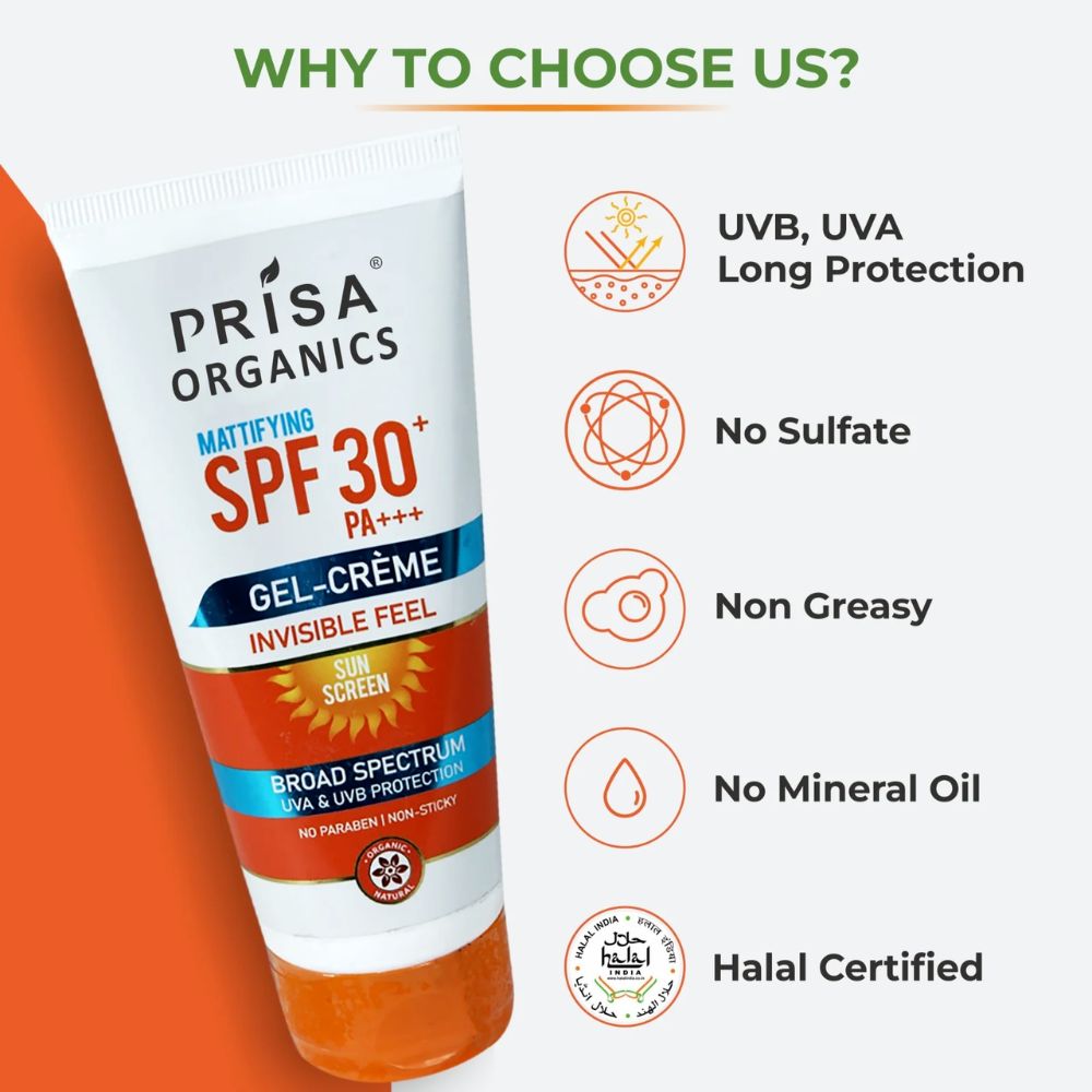 SPF 30 Sun Screen Gel Cream | Broad Spectrum UVA & UVB, PA+++ (100 g)