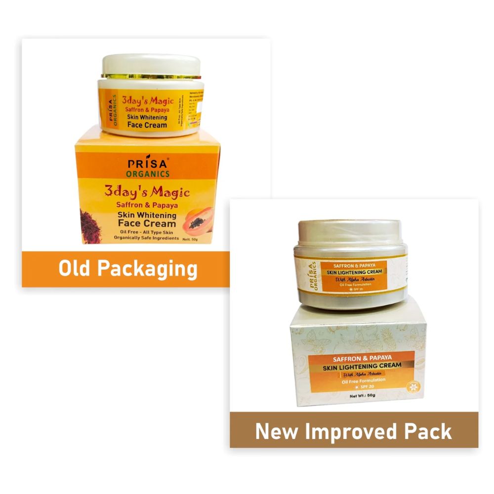 Prisa Organics Saffron & Papaya Skin Lightening Cream with Alpha Arbutin