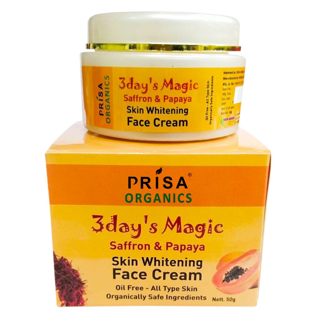 Prisa Organics Saffron & Papaya Skin Lightening Cream with Alpha Arbutin