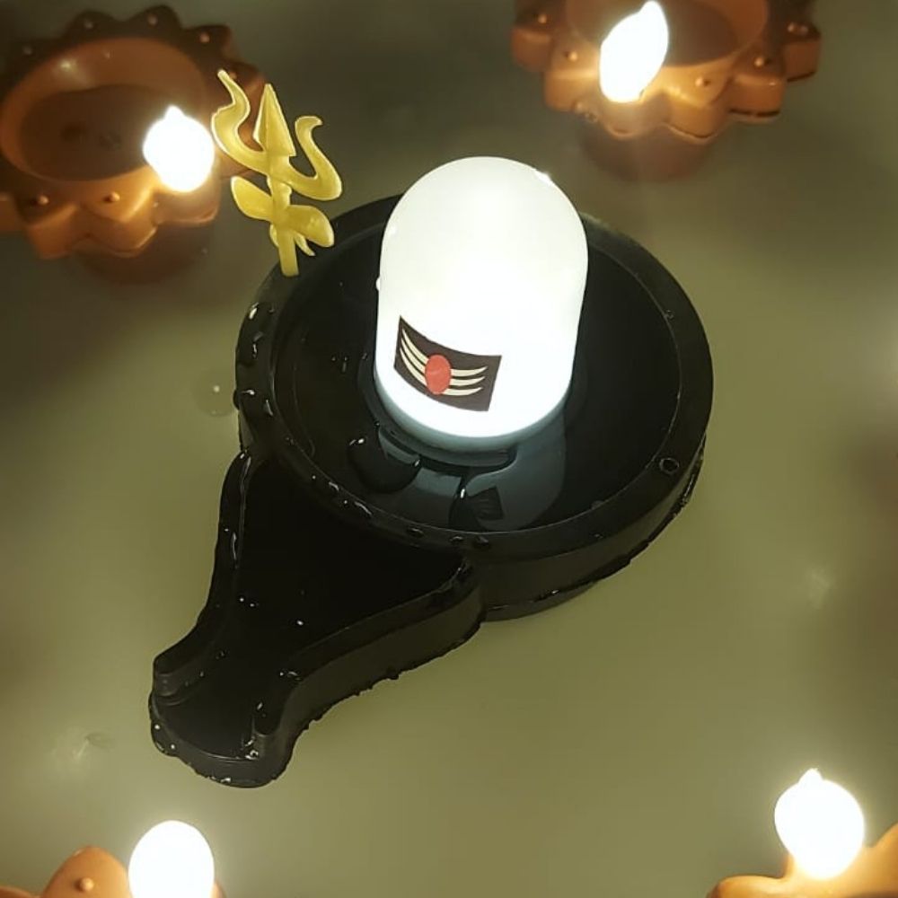 Water Sensor Glowing Shivling with Trishul