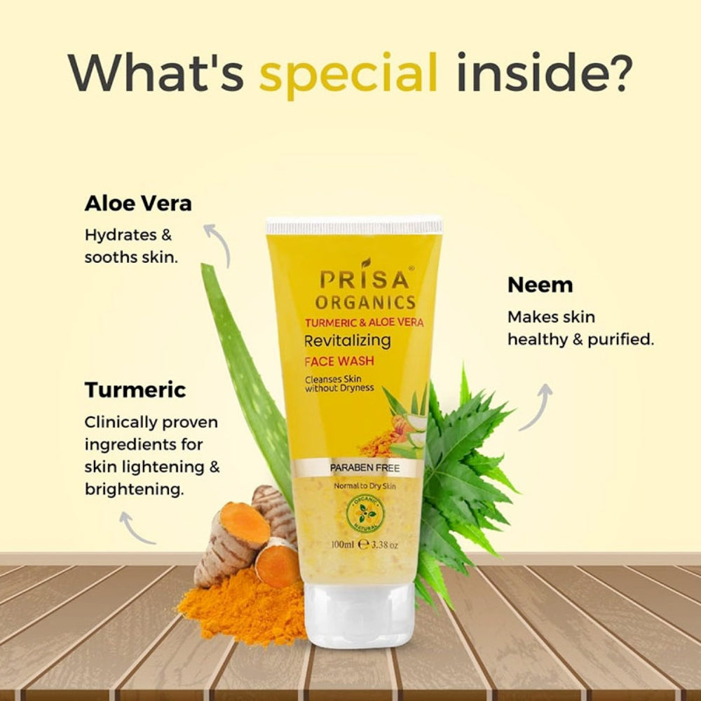 Prisa Organics Turmeric & Aloevera Revitalizing Face Wash