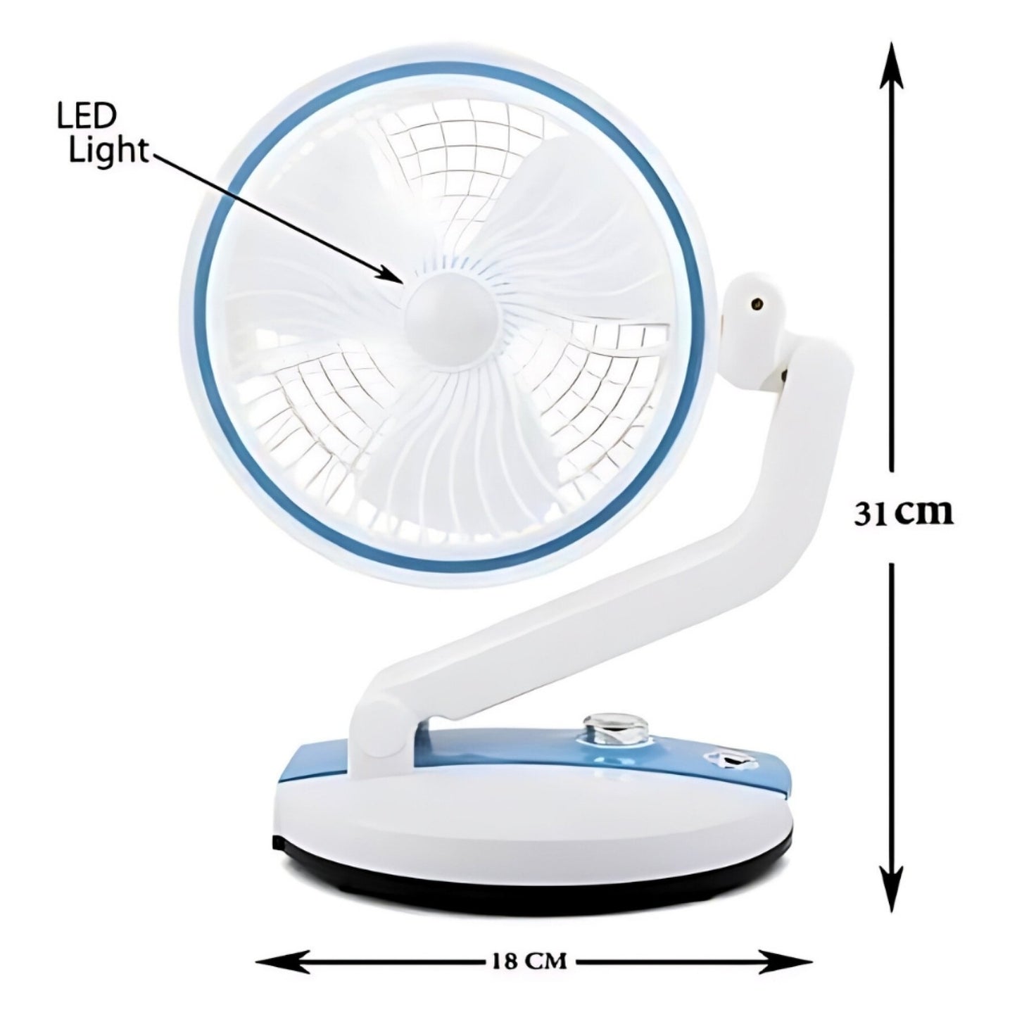Rechargeable Folding Fan with Emergency Light
