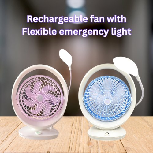 Rechargeable Fan with Flexible Emergency Light