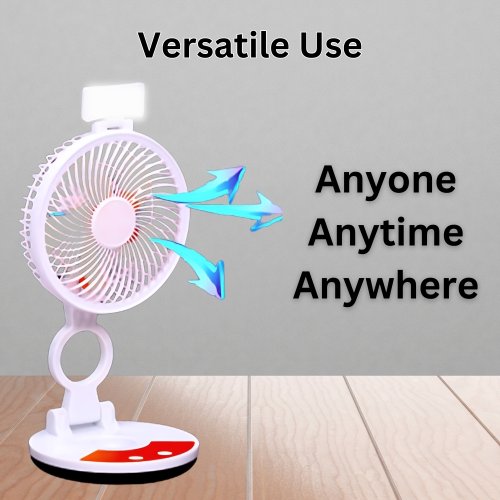 Rechargeable Portable Folding Fan with Light