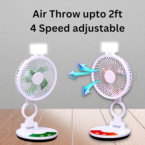 Rechargeable Portable Folding Fan with Light