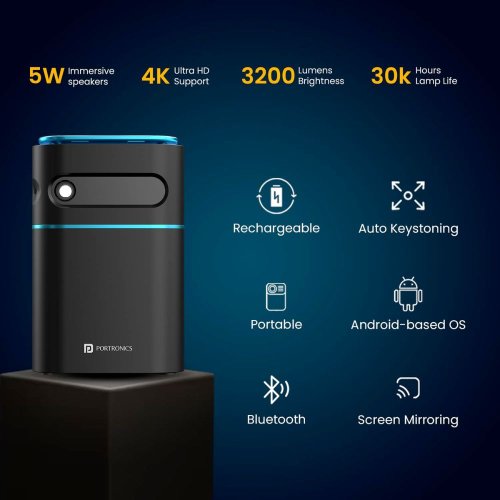 Portronics Portable Smart & Rechargeable Projector
