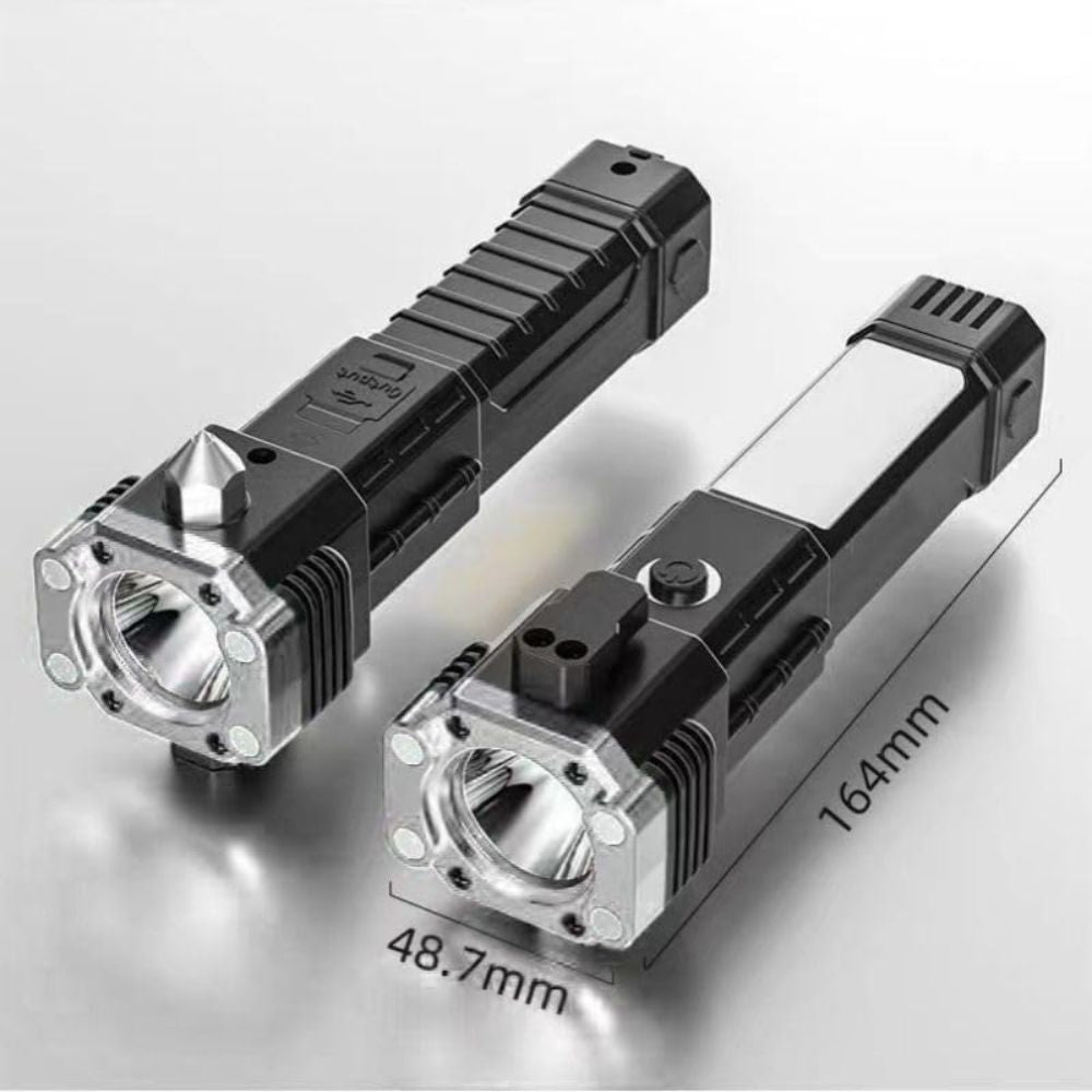 6 in 1 Hammer Torch | Rechargeable LED Flashlight | Long Range Emergency Tool