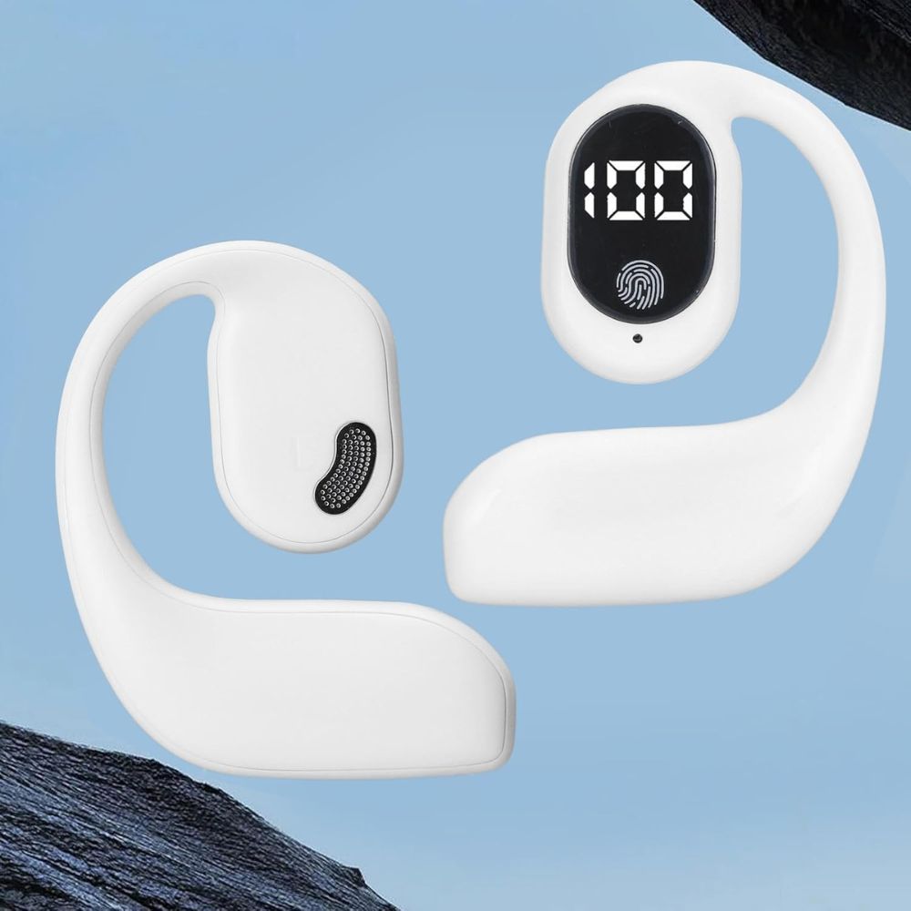 Clip-On Wireless Bluetooth Calling Earphone with Display | Open Ear Design | Bluetooth 5.4