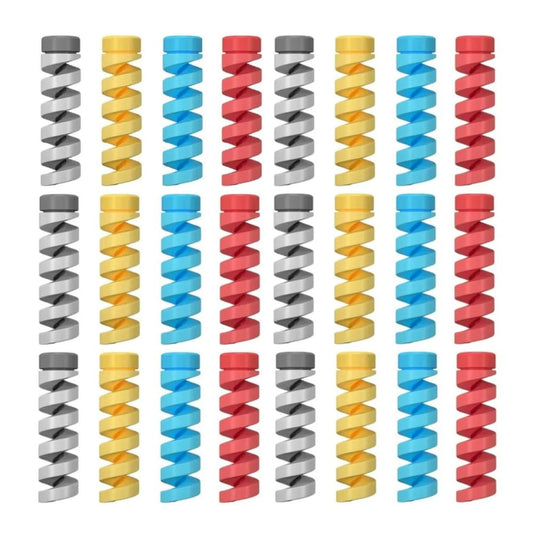 BEXT (30Pcs) Spiral Cable Protector for Chargers & Data Cables | Headphone & USB Wire Protective Sleeve | Multicolor Cord Saver