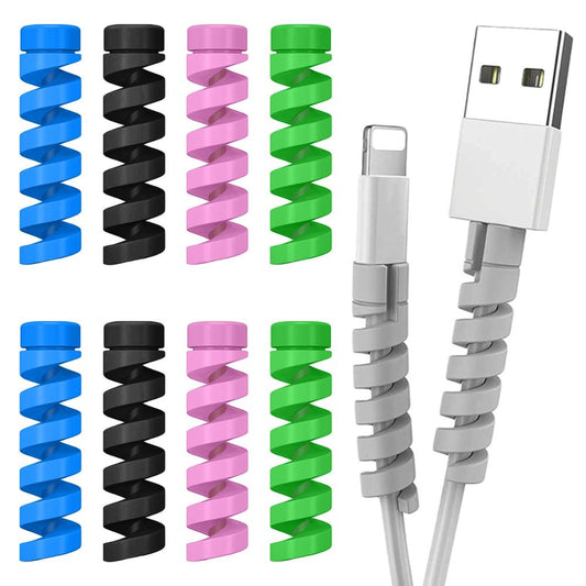 BEXT (10Pcs) Spiral Cable Protector Cord Saver for Charging Cables & Earphones | Silicone Wire Protector