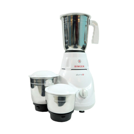 Singer Duro Plus 500W Mixer Grinder | 3 Stainless Steel Jars | Anti-Slip Feet | Shock Proof ABS Body | 1 Years Warranty
