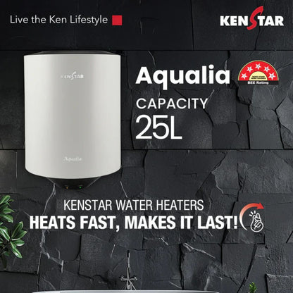 Kenstar Aqualia 25L 5 Star Storage Water Heater | Geyser | Glasslined Tank | SwirlHeat Technology | 8 Bar Pressure | 2 Years Warranty (Copy)