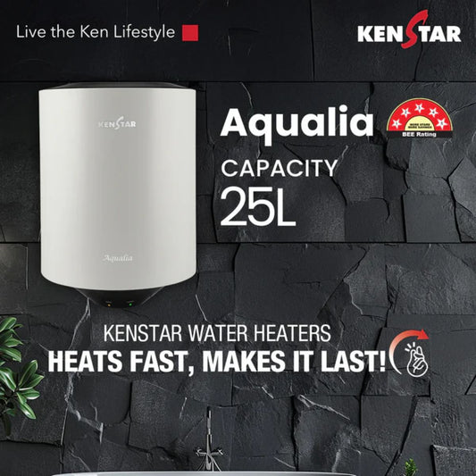 Kenstar Aqualia 25L 5 Star Storage Water Heater | Geyser | Glasslined Tank | SwirlHeat Technology | 8 Bar Pressure | 2 Years Warranty (Copy)
