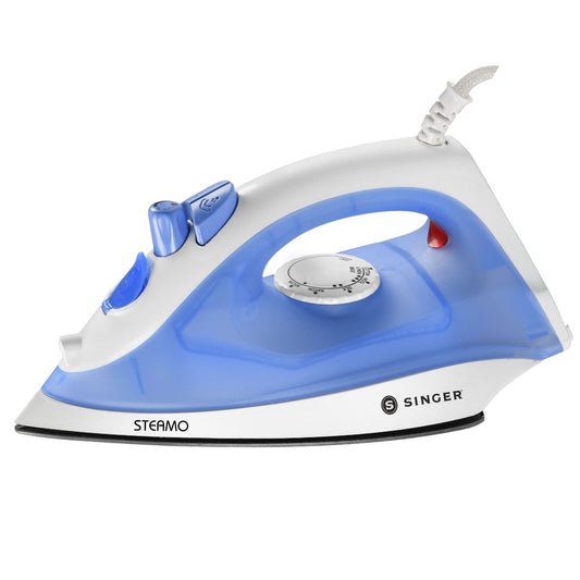 Singer Steamo 1200W Steam Iron | Dry Steam Spray Function | Non-Stick Sole Plate | Vertical Steam Burst | 2 Years Warranty