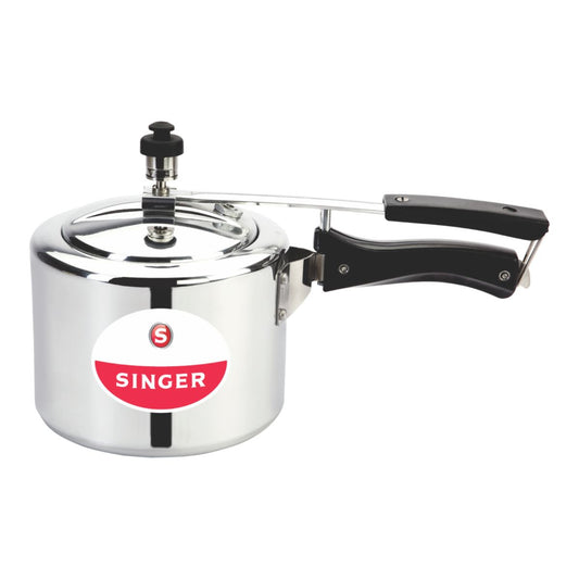 Singer 3L Induction Bottom Pressure Cooker | High Grade Aluminium Body | Cool Touch Handle | Dual Safety Valves | Induction & Gas Compatible