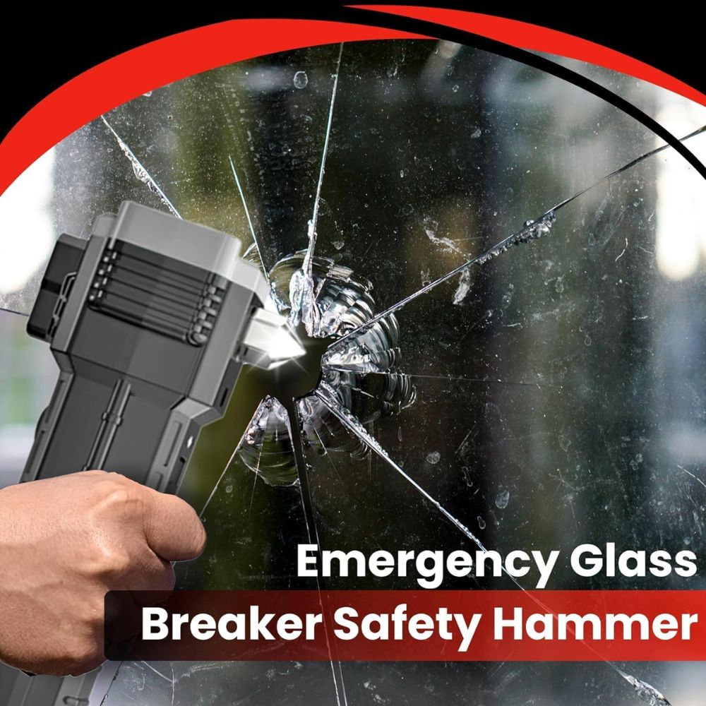 6 in 1 Hammer Torch | Rechargeable LED Flashlight | Long Range Emergency Tool
