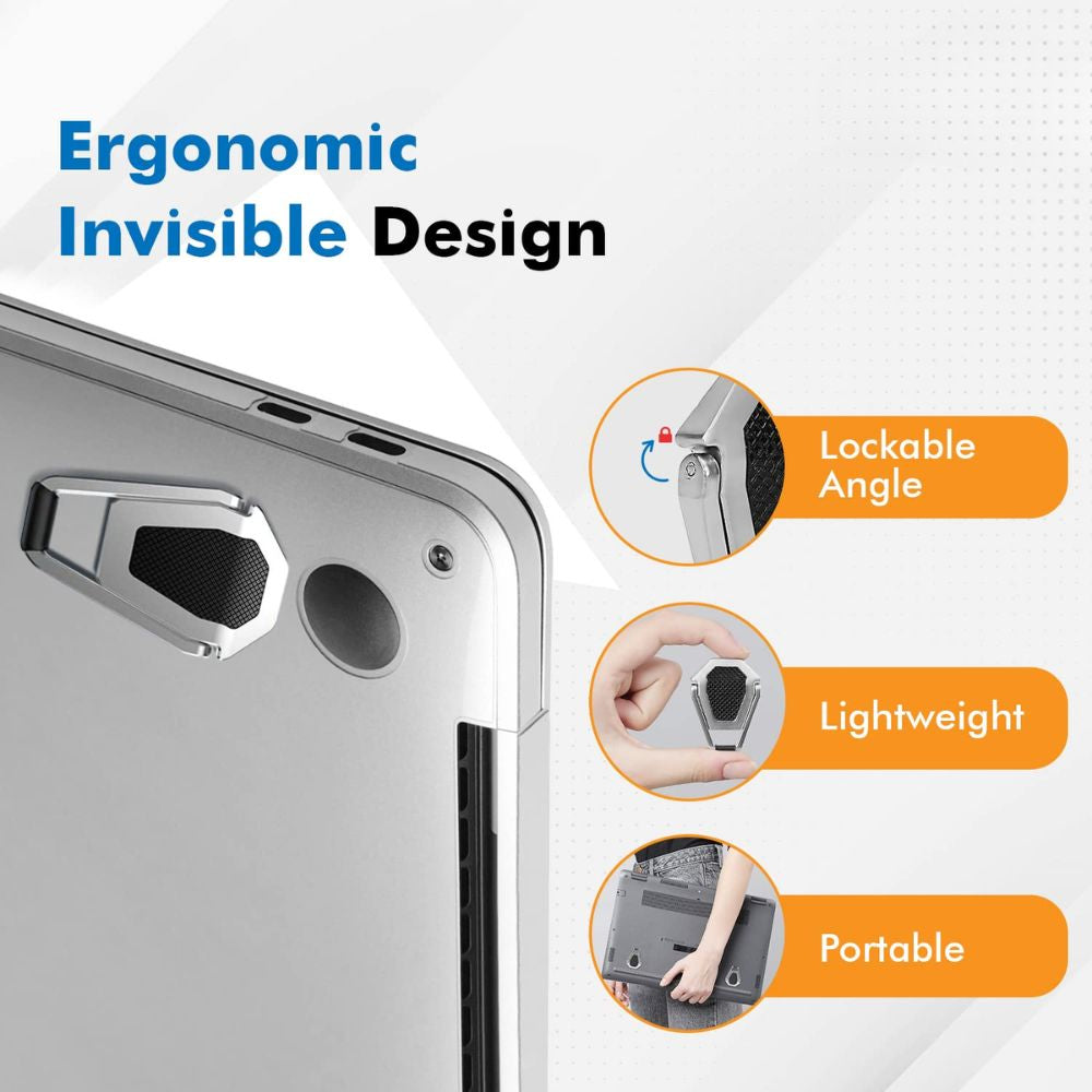 BEXT Portable Invisible Laptop Riser Stand | Mini Aluminum Cooling Pad | Lightweight Foldable Desk Stand