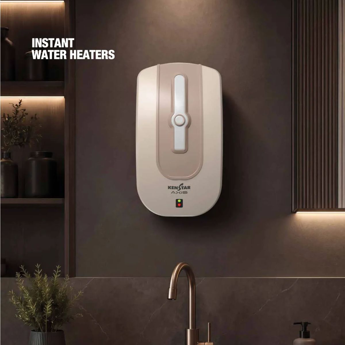 Kenstar AXIS 5.9L 3KW Instant Water Heater | SwirlHeat Technology | 6.5 Bar Pressure | 7-Level Safety Shield | 2 Years Warranty