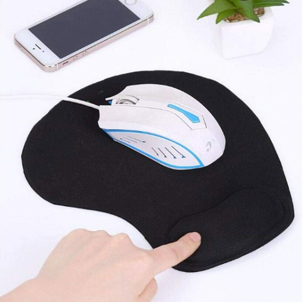 BEXT Gel Wrist Support Gaming Mouse Pad with Lycra Cloth, Non-Slip Rubber Base for Laptop, Computer, Home & Office (Black)