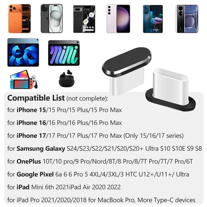 BEXT (4Pcs) USB Type-C Dust Plug with Cleaning Brush | Anti-Dust Charging Port Protector