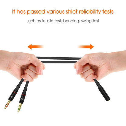 BEXT 3.5mm Headphone & Mic Audio Splitter Cable | 2 Male to 1 Female Y Adapter for PC & Laptop (20 cm)