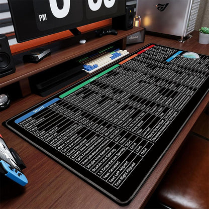 BEXT Windows & Office Keyboard Shortcuts Desk Mat | Extended Gaming Mouse Pad (80 × 30 cm) | Anti-Slip Rubber Base | Stitched Edges