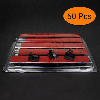 BEXT (50Pcs) Adjustable Self-Adhesive Cable Management Clips for Home & Office (Black)