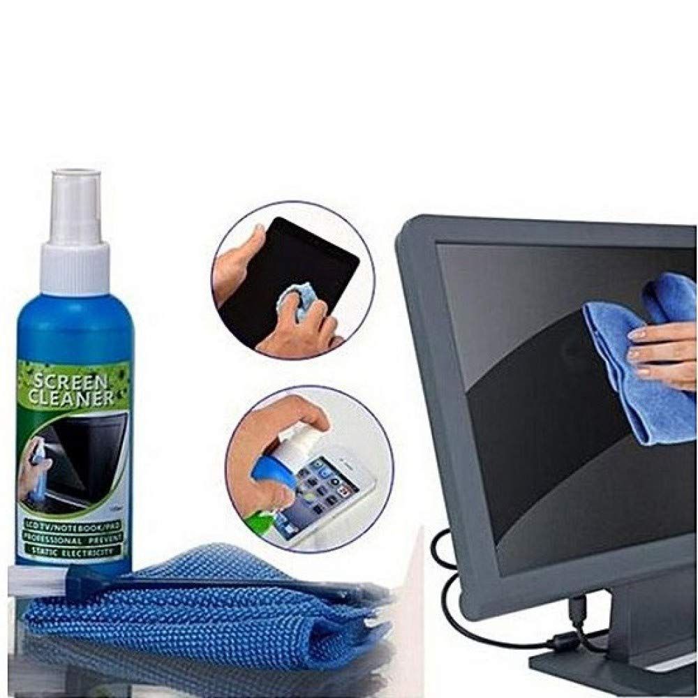 BEXT 3-in-1 Screen Cleaning Kit with Brush & Microfiber Cloth | Multi-Screen Cleaner for Laptop, Mobile & TV (80 ml)