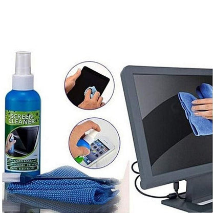 BEXT 3-in-1 Screen Cleaning Kit with Brush & Microfiber Cloth | Multi-Screen Cleaner for Laptop, Mobile & TV (80 ml)