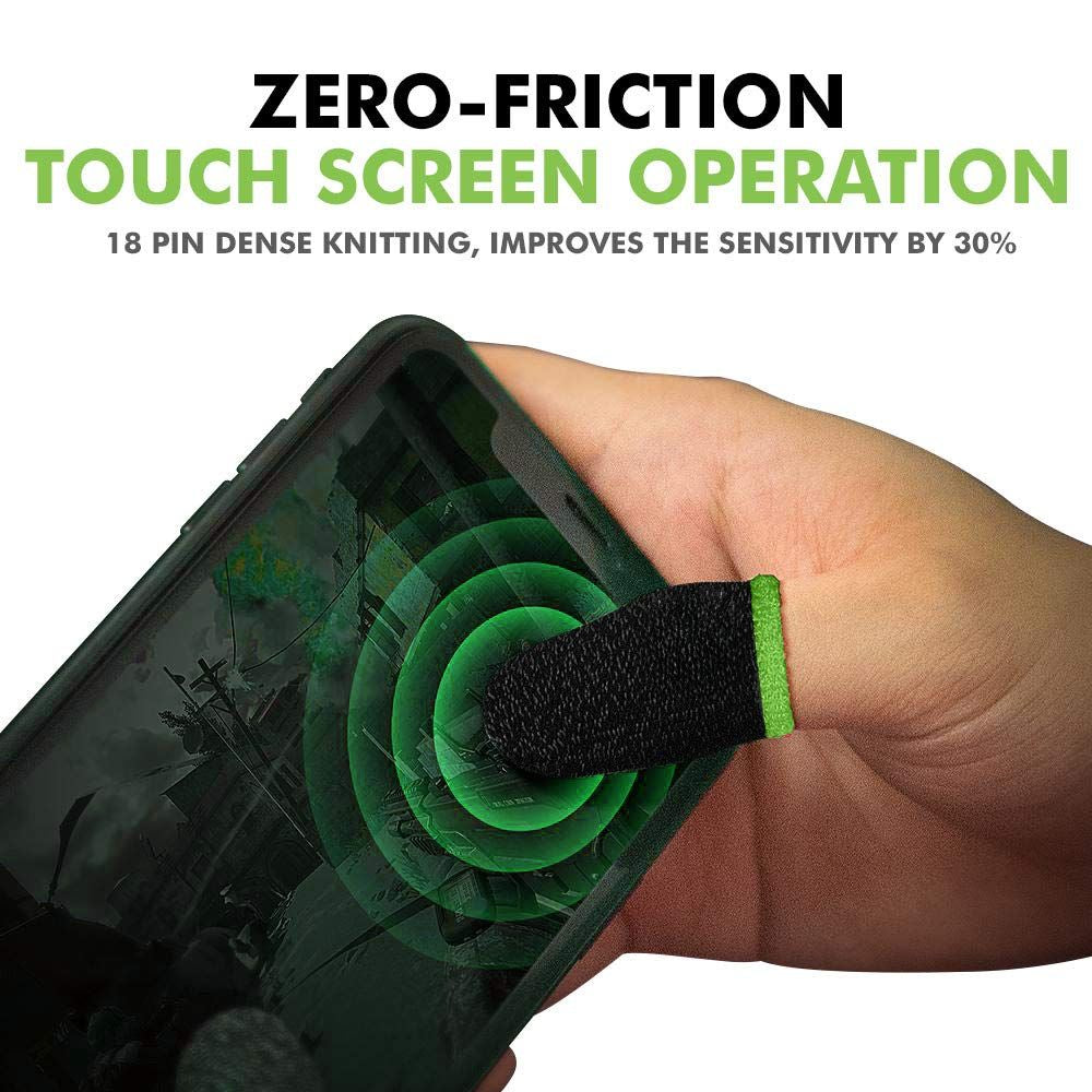 BEXT (4Pcs) Gaming Thumb & Finger Sleeves for Mobile Gaming | Zero-Friction Touch Control | Metal Carry Box