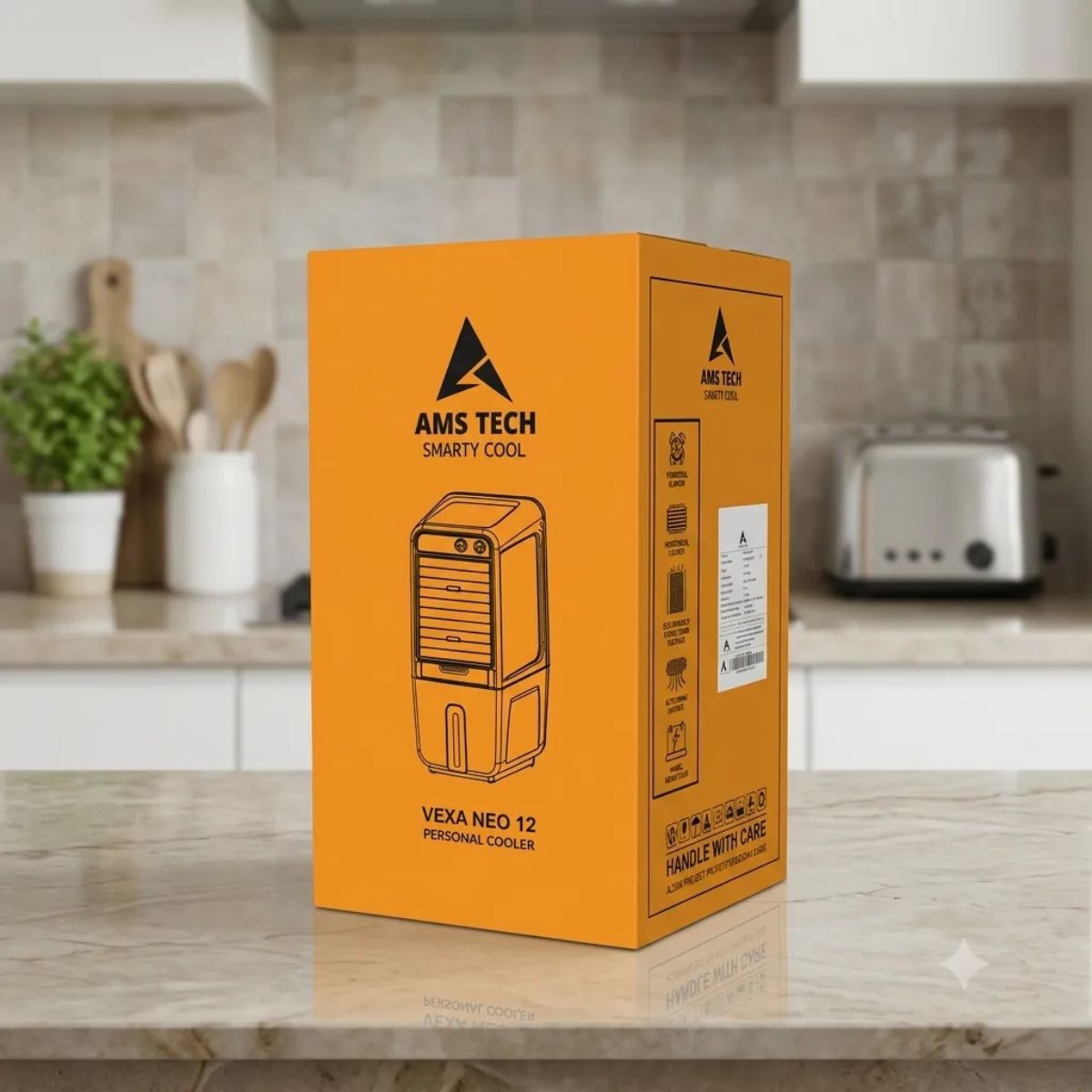 AMSTech Personal 12L Air Cooler | 1150 m³/hr Air Delivery | 10ft Air Throw | Air Blower | Table Top Design | 1 Year Warranty at Dealers Point