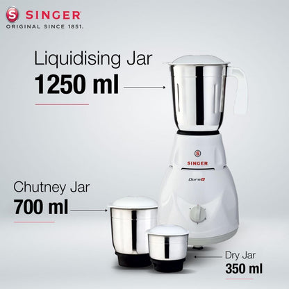 Singer Combo Duro Plus 500W Mixer Grinder + Auro 1000W Dry Iron | Dry Iron + 3 Jar Mixer Grinder | 1 Years Warranty