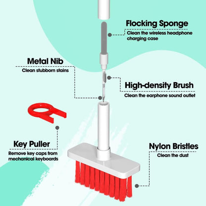 BEXT 5-in-1 Multi-Function Keyboard & Laptop Cleaning Kit | Gadget & Earphone Cleaning Tools with Keycap Puller