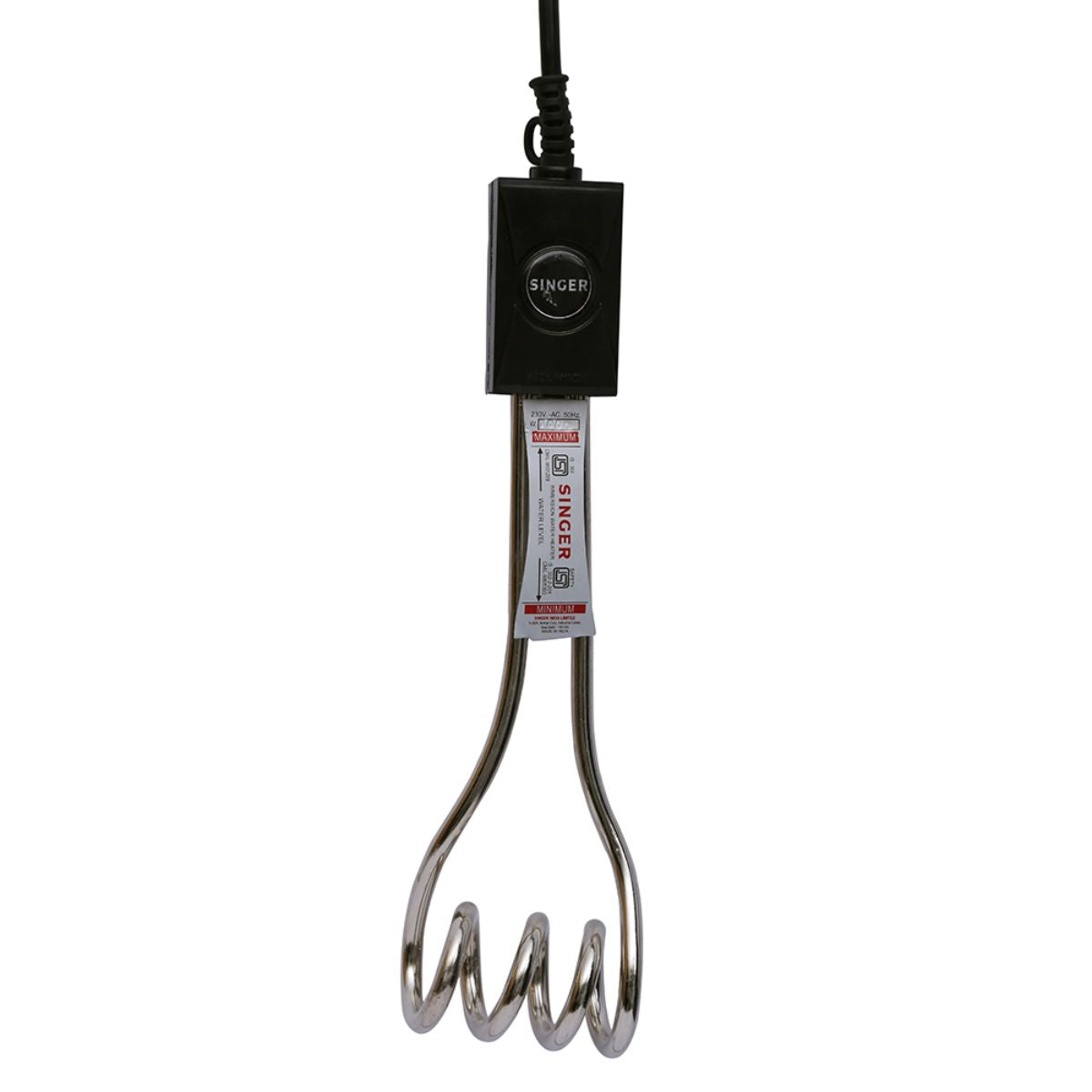 Singer IR07 1000W Immersion Water Heater | Copper Heating Element | Water Level Indicator | ISI Certified | 2 Years Warranty