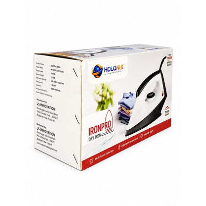 Holonix 1000W Dry Iron-01 | Non-Stick Soleplate | Adjustable Temperature Control | 1 Year Warranty