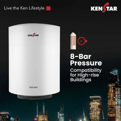Kenstar Hotstar 10L Storage Water Heater | Polymer | SwirlHeat Technology | 8 Bar Pressure | IPX4 Protection | 2 Years Product Warranty