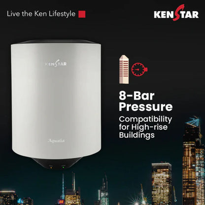 Kenstar Aqualia 15L 5 Star Storage Water Heater | Geyser | Glasslined Tank | SwirlHeat Technology | 8 Bar Pressure | 2 Years Warranty