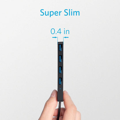 BEXT 4-Port USB 3.0 Hub with Extended Cable | Ultra-Slim High-Speed Data USB A Hub (Charging Not Supported)